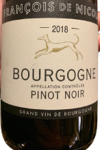 Bourgogne Rouge 2018 - FRANÇOIS DE NICOLAY